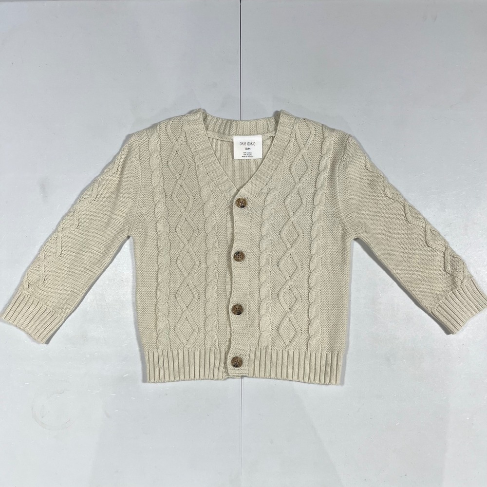 Okie Dokie 18M Cottagecore Fisherman Cable Knit Cardigan Button Front Sweater